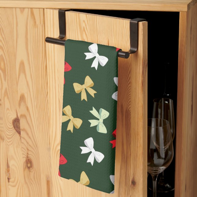 Holiday Bows Kökshandduk (Thirds Fold)