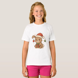 Holiday Bunny in Santa Hat T Shirt