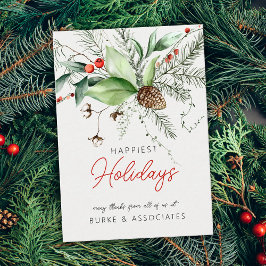 Holiday Business Greenery Personalized Visitkort