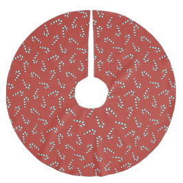 Holiday candy canes Red Tree Skirt Julgransmatta Borstad Polyester