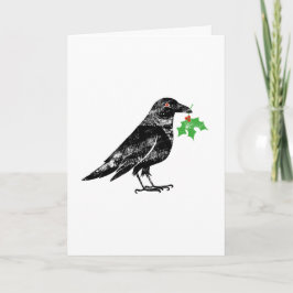 Holiday Card - Crow with Mistletoe  Kort