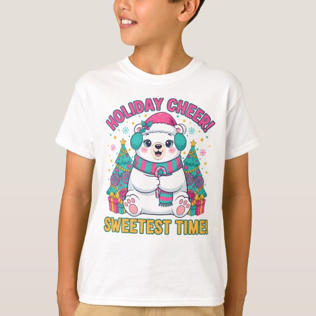 Holiday Cheer Polar Bear T-Shirt – Sweetest Time (Framsida)