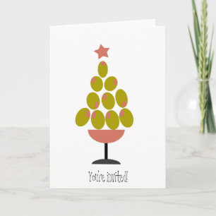 Holiday 'CHEERS!' Olivträd design Helgkort
