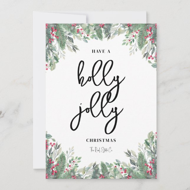 Holiday Christmas Card Company Marketing Julkort (Framsida)