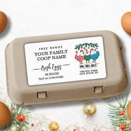 Holiday Christmas Farmhouse Watercolor Egg Carton  Fraktsedel