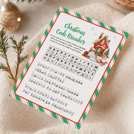 Holiday Christmas Party Code Breaker Game Julkort