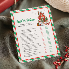 Holiday Christmas Party Fact or Fiction Game Julkort
