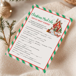 Holiday Christmas Party Mad Libs Game Julkort