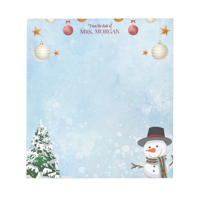 Holiday Christmas Tree & Reindeer Notepad Anteckningsblock (Framsida)