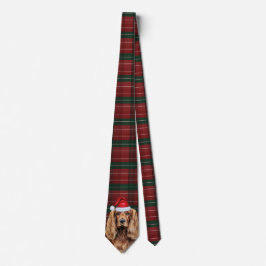 Holiday Cocker Spaniel Dog with Christmas Plaid Slips