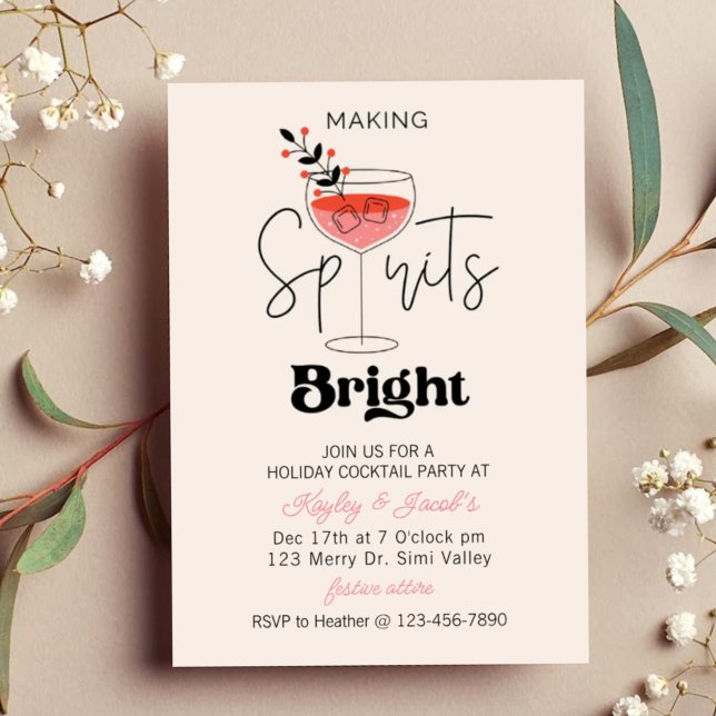 Holiday Cocktail, Festive Drinks Christmas, fun Julkort (Skapare uppladdad)