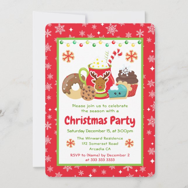 Holiday Cocoa & Cookies Chrismas Treats Inbjudningar (Framsida)