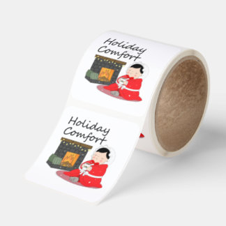 Holiday Comfort - Cozy Christmas Sticker Fyrkantigt Klistermärke