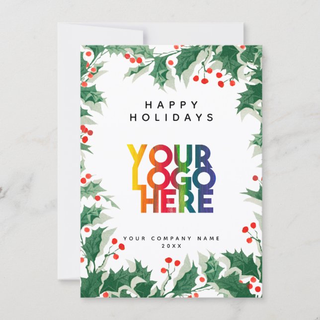Holiday Corporate Business Logo Christmas Card (Framsida)