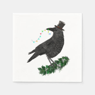 Holiday Crow with Top Hat Pappersservett