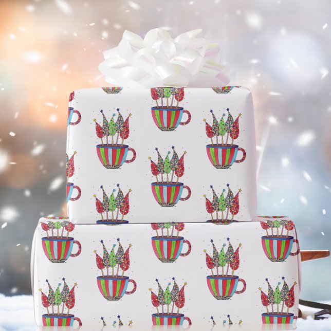 Holiday Cup of Cheer Julgranar Presentpapper (Skapare uppladdad)