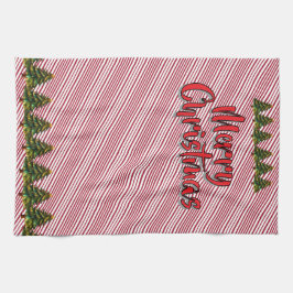 Holiday Deck The Halls Crew Christmas Candy Cane Kökshandduk
