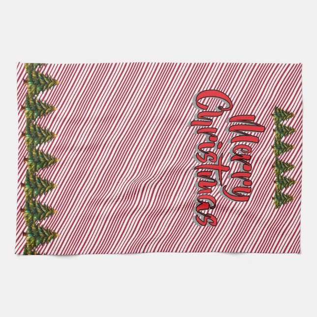 Holiday Deck The Halls Crew Christmas Candy Cane Kökshandduk (Horisontell)