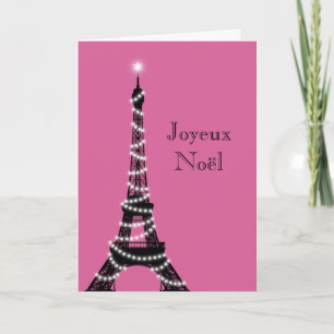 Holiday Eiffel Tower-kort fuchsia Helgkort