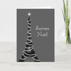 Holiday Eiffel Tower-kort grått Helgkort