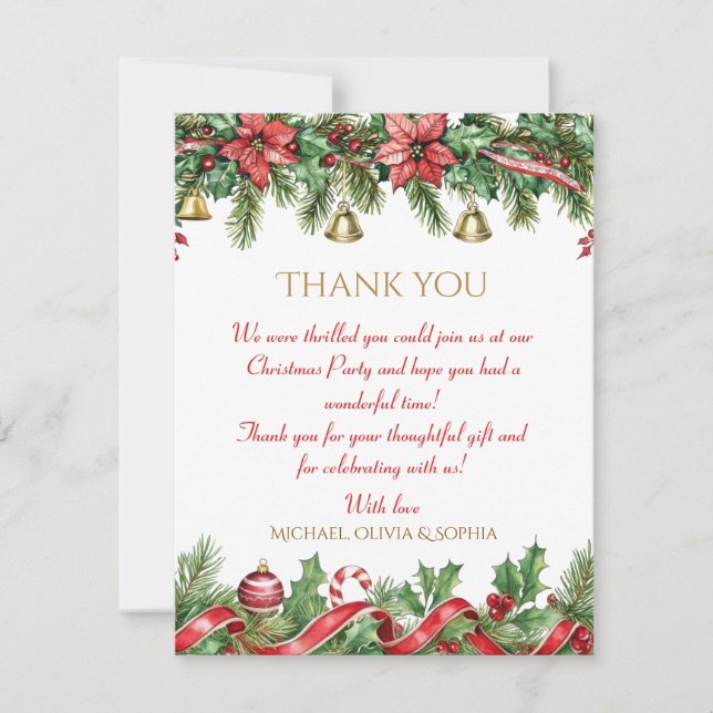 Holiday Elegant Soft Merry Christmas Party Tack Kort (Framsida)