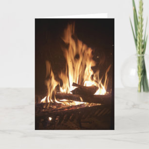 “Holiday Fireplace" Julkort Kort