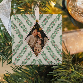 Holiday Foliage Quadrant Ivory and Green Julgransprydnad Keramik