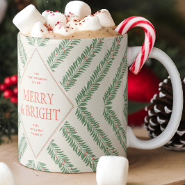 Holiday Foliage Quadrant Ivory and Green Mugg