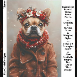 Holiday Frenchie, Blommig huvudbonad EE1R decoupag