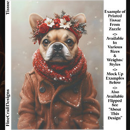Holiday Frenchie, Blommig Pannband EE1L Decoupage