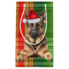 Holiday German Shepherd Dog and Plaid Christmas