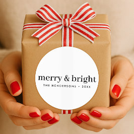 Holiday Gift Sticker Roll | Christmas Present Seal Runt Klistermärke