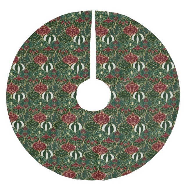 Holiday glass balls Dark Green Tree Skirt Julgransmatta Borstad Polyester (Framsidan)