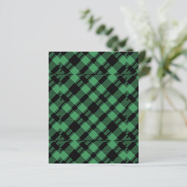 Holiday Green Checkered Pattern Scrapbook Paper (Stående Fram)