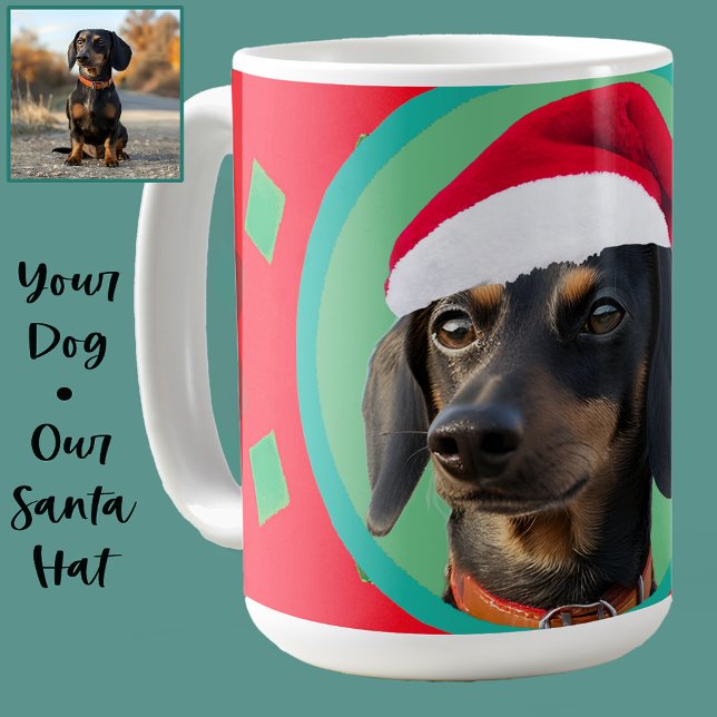 Holiday Green Red Your Dog or our Dachshund Photo  Kaffemugg (Skapare uppladdad)