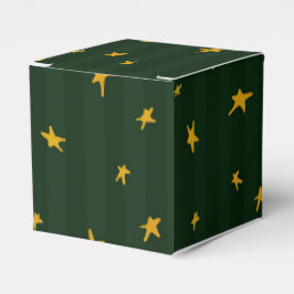 Holiday Green Yellow Star Stripe Christmas Presentaskar