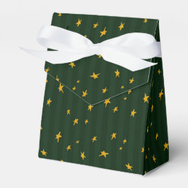 Holiday Green Yellow Star Stripe Christmas Presentaskar