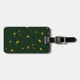 Holiday Green Yellow Stripe Star Christmas  Bagagebricka