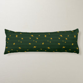 Holiday Green Yellow Stripe Star Christmas  Kroppskudde
