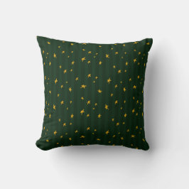 Holiday Green Yellow Stripe Star Christmas  Kudde