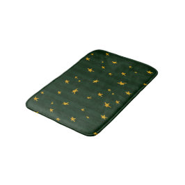 Holiday Green Yellow Stripe Star Jul Badrumsmatta