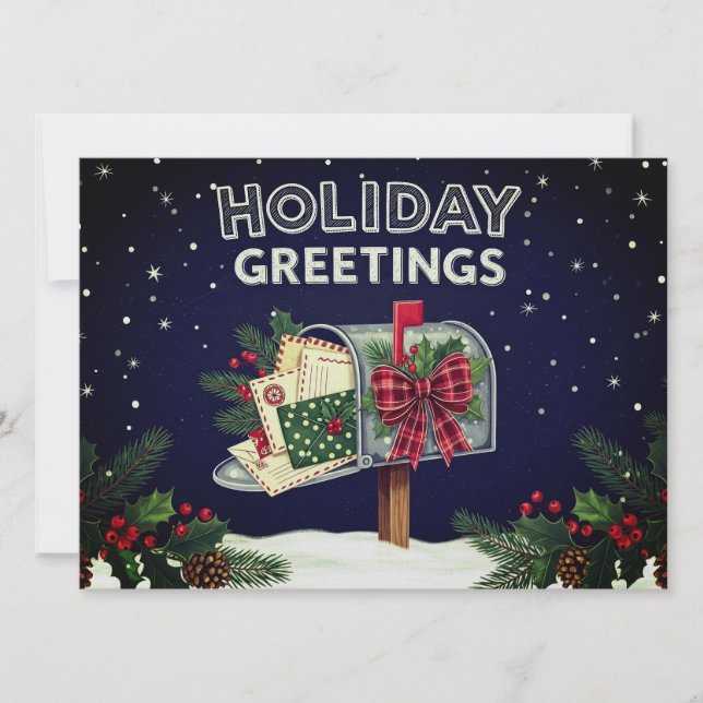 Holiday greetings Christmas holiday greetings card Julkort (Framsida)