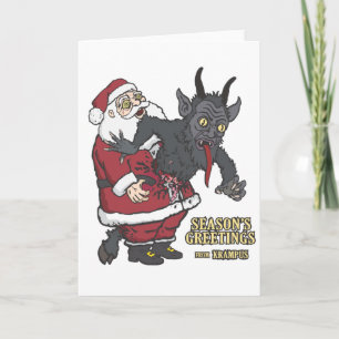 Holiday Greetings från Krampus (och Santa) Helgkort