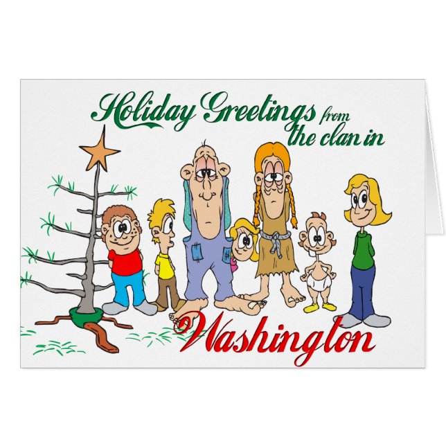 Holiday Greetings från Washington Hälsningskort (Framsidan Horizontal)