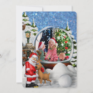 Holiday Greetings i North Pole Snö Globe Meddelande