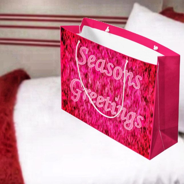 Holiday Greetings In Pink (The vibrant colors, of pink and red, gives a unique, look to this holiday gift bag!
)