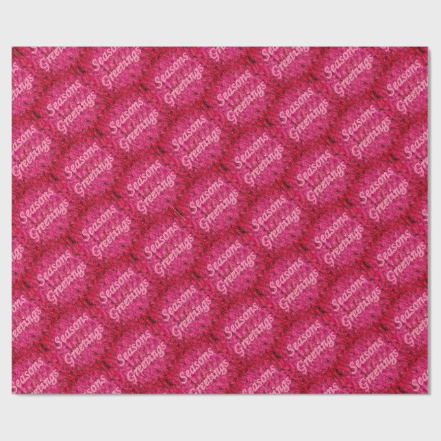 Holiday Greetings In Pink Wrapping Paper Presentpapper (Platt)