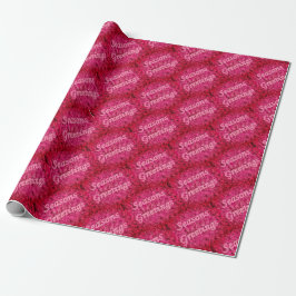 Holiday Greetings In Pink Wrapping Paper Presentpapper