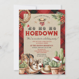Holiday Hoedown Cowboy Västlig Dans Inbjudningar