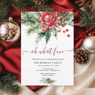 Holiday Holly Julfest  Julkort